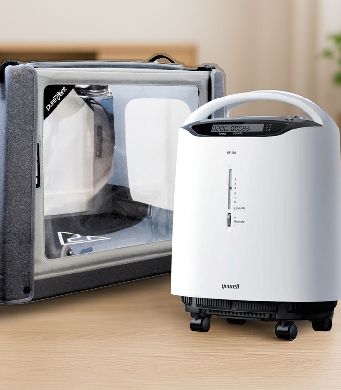 Kit PureVent-Kammer Pawprint mit Yuwell 8F-5A Konzentrator